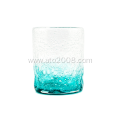 Bubble Tumbler Glass Cup With Blue